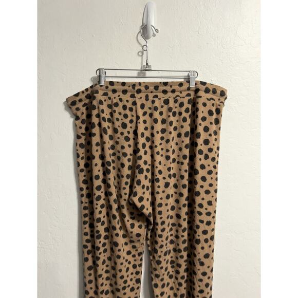 LNA Joggers 2X Cheetah Animal Print Brushed Fleece Drawstring Brown Tan Leopard - Picture 3 of 8